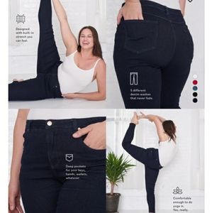 US Seine High Rise Skinny Jeans 22 Long Black